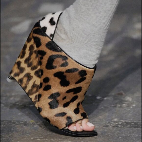 Alexander Wang SS10 Runway Alla Leopard Pony Mule 38 EU - Picture 2 of 15